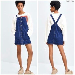 Zara Denim Pinafore Dress Overall